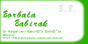 borbala babirak business card